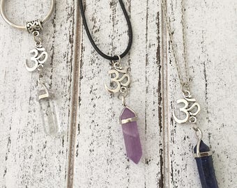 Ankh Crystal Necklace/ Ankh Gemstone Necklace/ Ankh Necklace or Keychain / Silver Ankh Necklace/ Yoga Necklace/ Healing Crystal Meditation