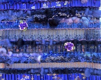 Woven wall hanging "The blue purple", weaving, wall art textile
