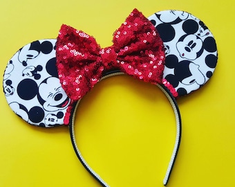 Mickey Mouse Ears || Mickey Ears || Mouse Ears Headband || Minnie Mouse Ears || Sparkle Mouse Ears || RTS