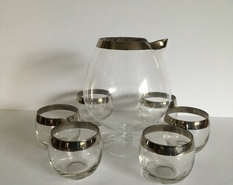 Dorothy Thorpe Pitcher & Six Glasses