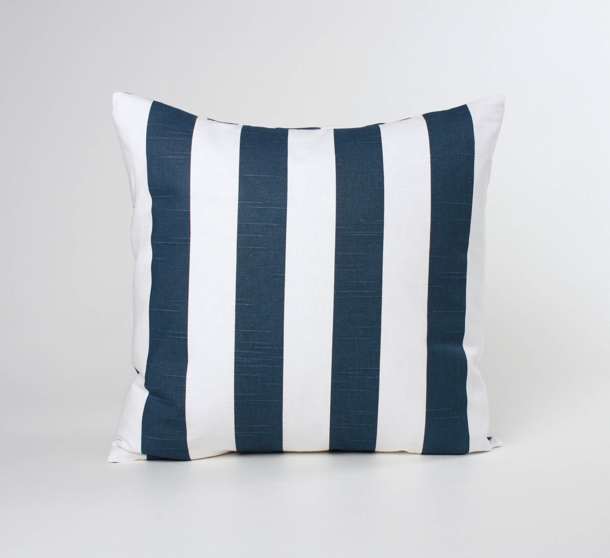 Blue and White Stripe Throw Pillow Cover. Navy and White