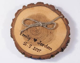 Rustic Ring Bearer Pillow Wedding Wood Slice Box Decoration Rustic Ring Bearer Pillow Wedding Wood Slice Box Decoration