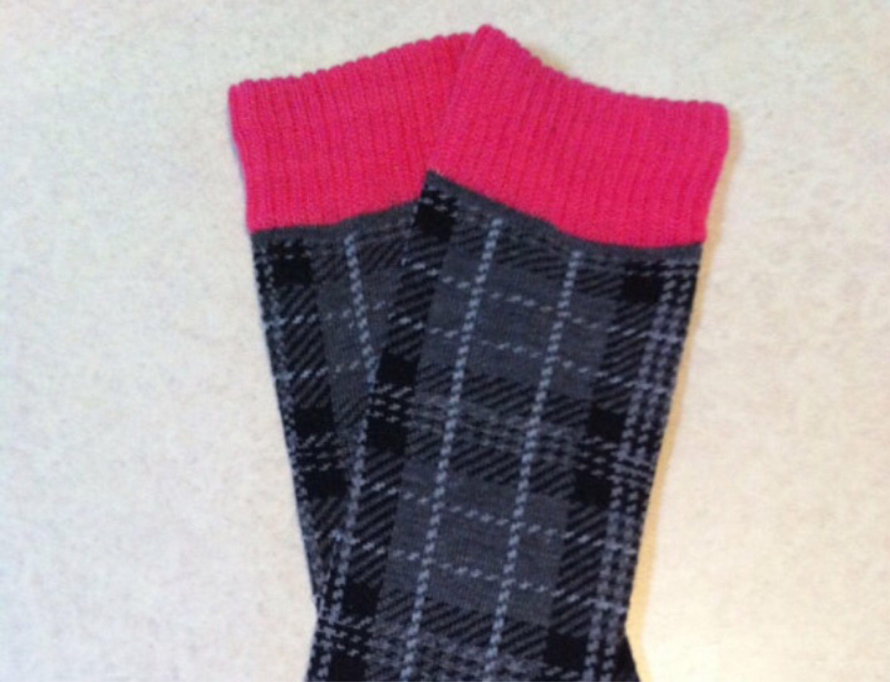Baby legs baby leg warmers arm warmers Gray plaid / pink