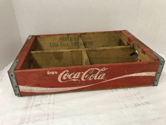 Wooden Coca-Cola Crate 4 Sections for Coke 6 Packs