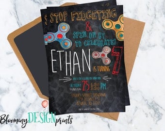 Fidget Spinner Hand Spinner Birthday Invitation