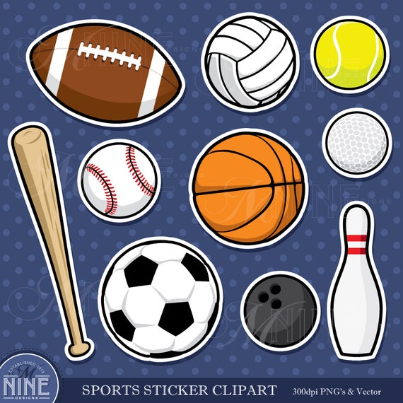 SPORTS Sticker Clip Art / SPORTS BALL Clipart Downloads