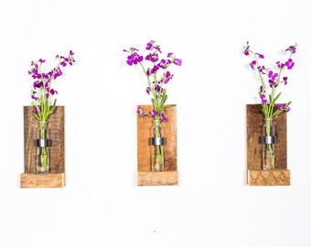 Rustic Wall Sconce Wood Flower Vase Decor Rustic Wall Sconce Wood Flower Vase Decor