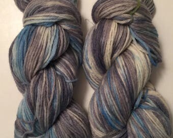 Hand Dyed Yarn worsted weight 100% merino wool | 100 grams | Stormy Seas Free shipping in US