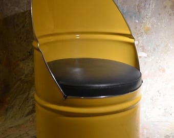 custom order for Jonathan Jonas Industrial Furniture Barrel Chair w/ vinyl padded seat. Choose your own color!