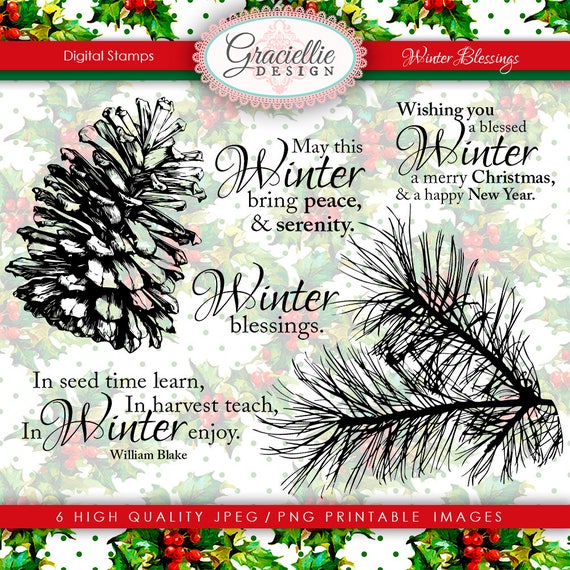Graciellie Design Winter Blessings digi stamps