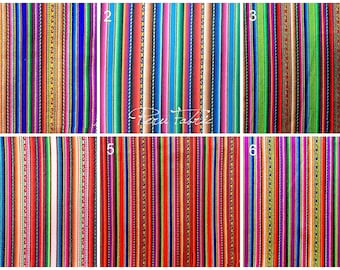 WHOLESALE FABRIC - 10 meters Peruvian Striped Fabric | fabric by meter ,Cusco Fabric, Home Decoration, couverture pérou,tessuti vintage