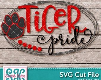 Tiger Pride SVG dxf EPS png JPG htv Heat Transfer Vinyl Cricut Explore Silhouette Cameo Sports Football Sweet Kate Designs