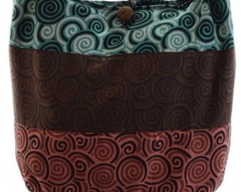 Hobo bag, Swirl print Boho bag, Hippie, Hippy, Shoulder bag, Sling bag, Thai bag, Gypsy purse, Boho crossbody bag