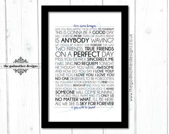 Dear Evan Hansen - Broadway Musical - Quotes & Lyrics Typography - PRINT