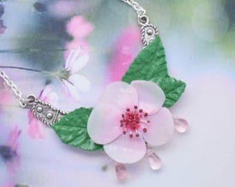 Necklace cherry blossom and leaves