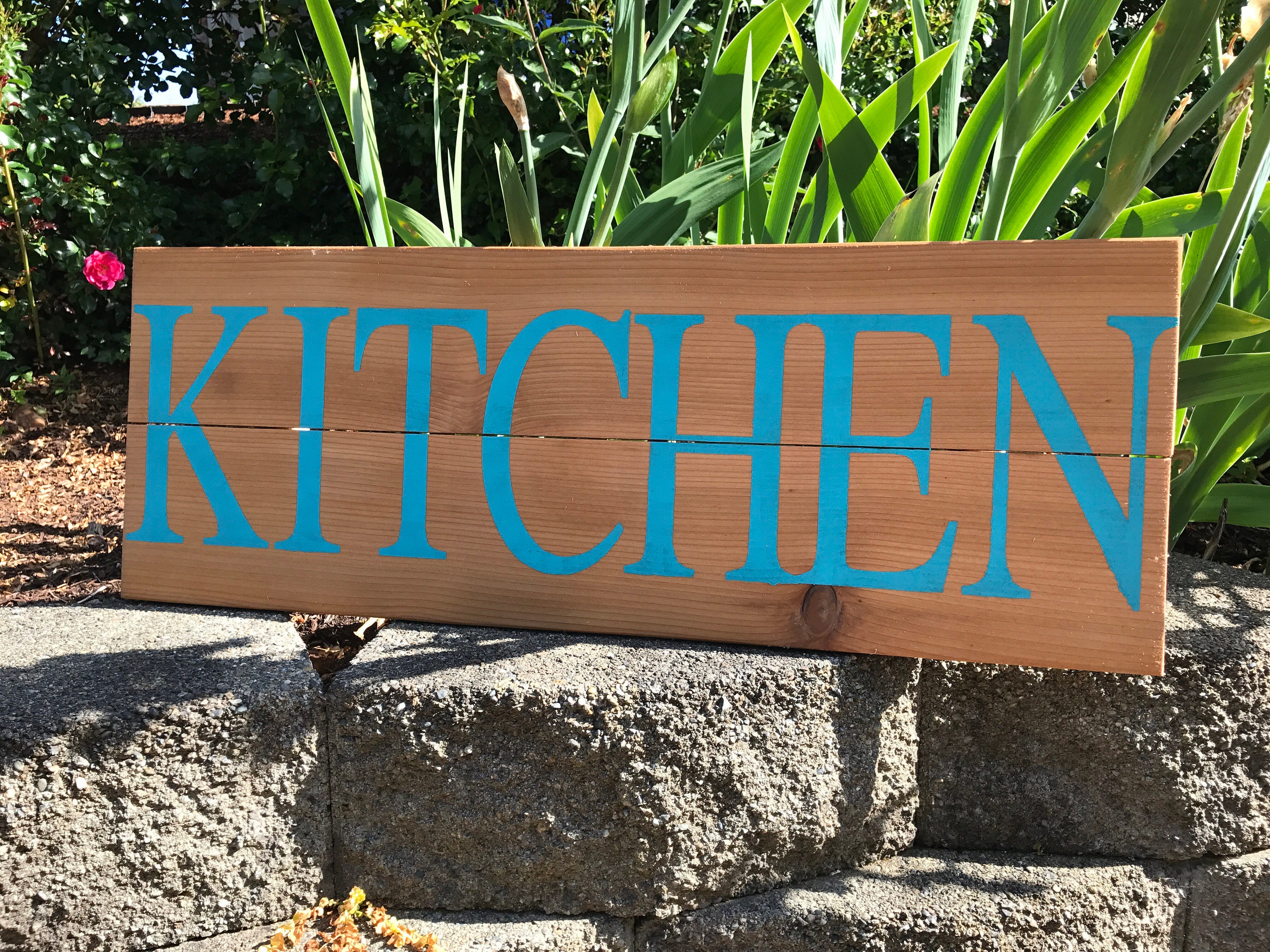 Rustic Kitchen Sign in Teal Kitchen Sign Rustic Kitchen