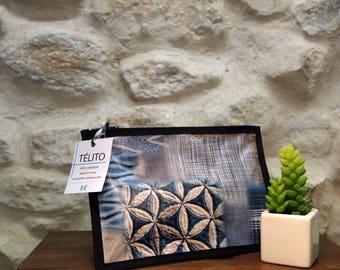 Imitation jeans oilcloth pouch