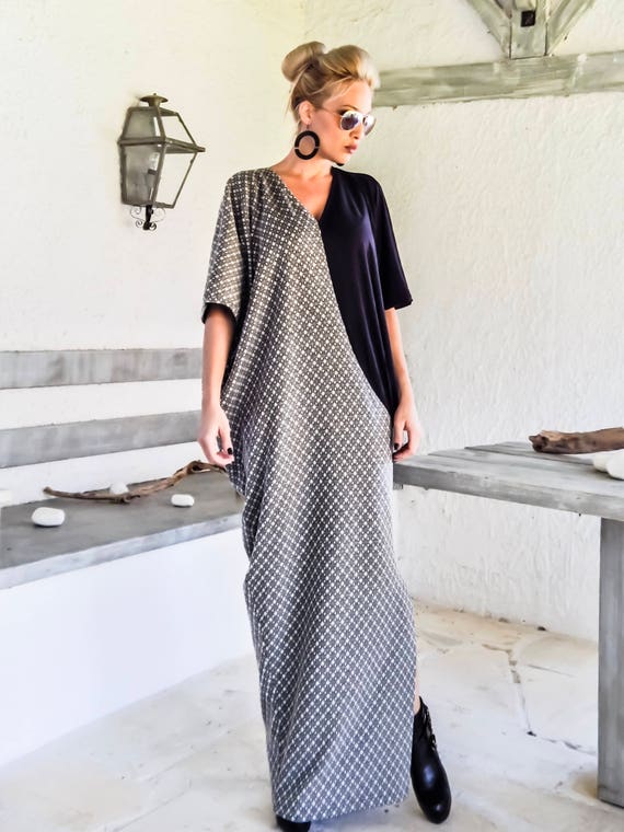 NEW Winter Print Maxi Dress Kaftan / Winter Warm Long Dress