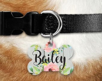 Pet ID Tag Dog Tags for Dogs Dog Tag for Collar Dog ID Tags Personalized Pet Gifts Pet Tag Pet Tags Pet id Tags for Dog Tag ID Floral