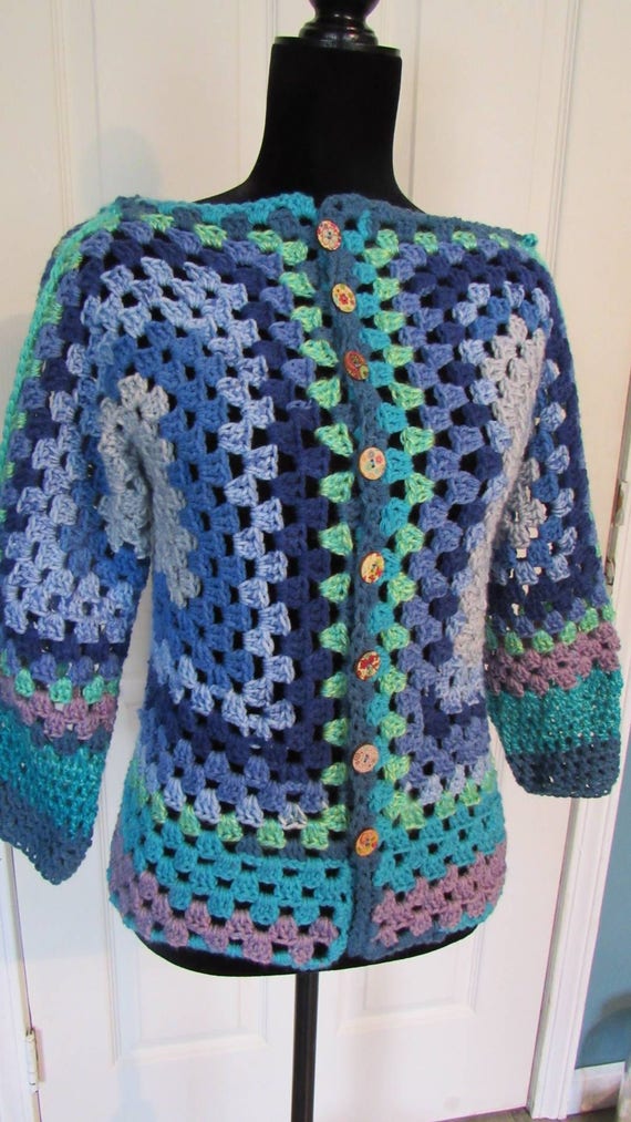 Boho Granny Square Sweater/Cardigan-Custom Color Scheme-Free