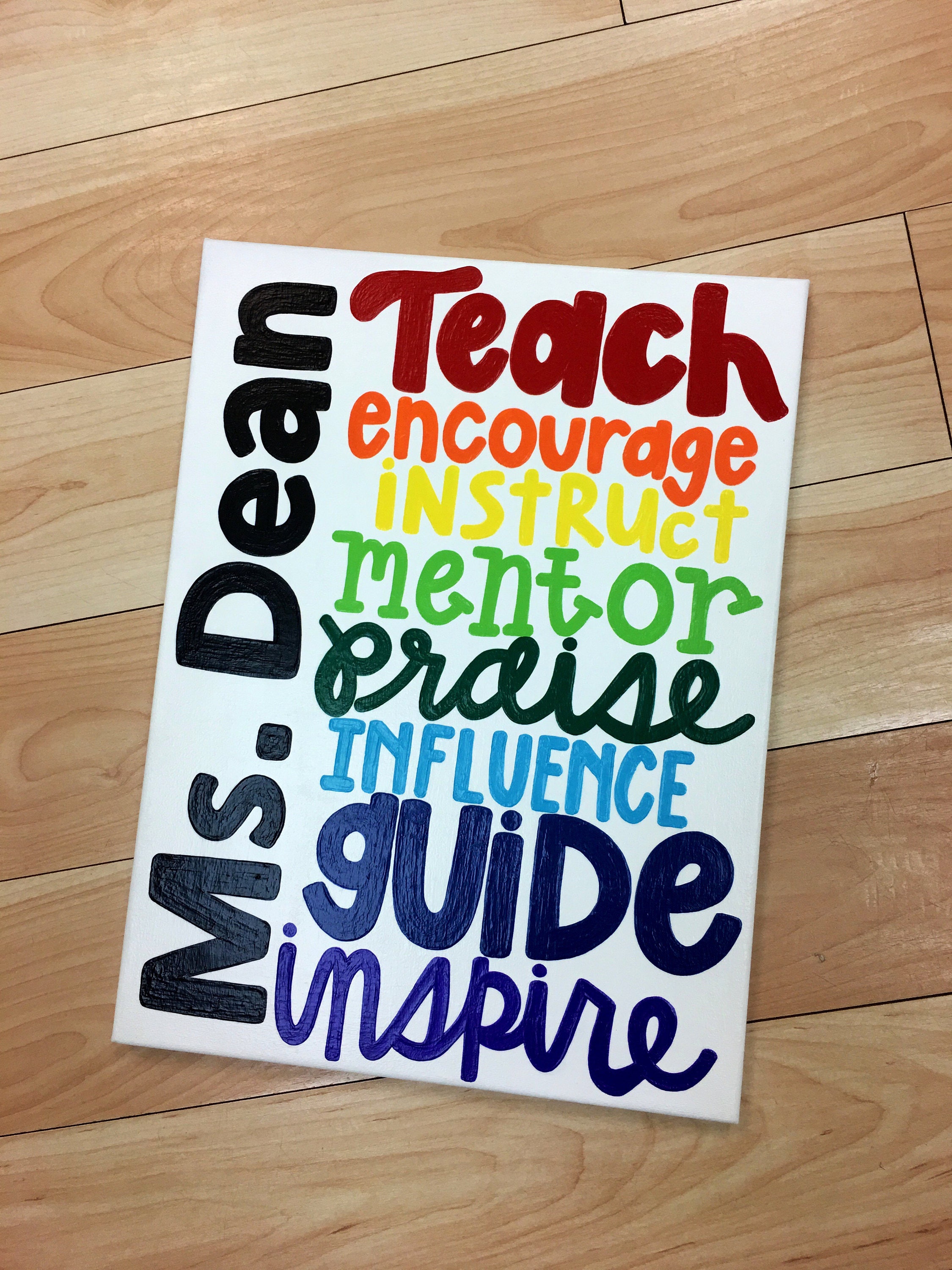 Personalized Teacher Appreciation Canvas