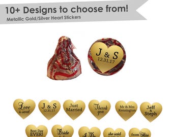 Wedding Kisses Stickers- Wedding Hershey Kiss® Labels- Wedding Hershey Kiss® Stickers- hershey kiss® stickers wedding- stickers gold