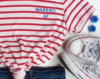 Married AF Striped T-Shirt
