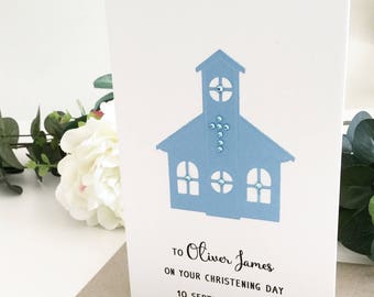 Baptism Gift for Boy, Christening Gift, Baptism Card, Christening Card, Baptism Present, Gift for Baptism Boy, Personalised Celebration Card