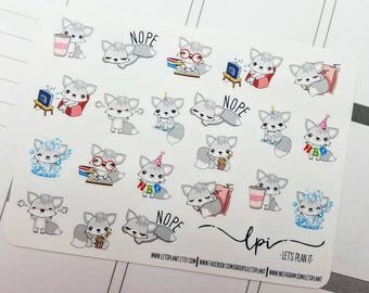 FOX sampler sheet | character/ actions | Planner stickers (#F-sampler)