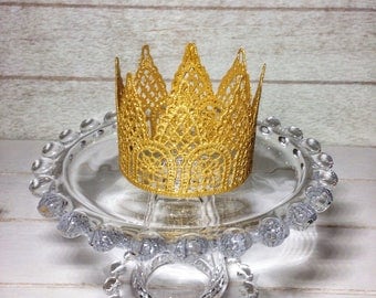 Crown Cake Topper, Tiara, Princess Party, Gold Baby Crown, Maternity, Birthday Cake Top, Cake Smash, Baby Shower Cake Topper, 1st Birthday