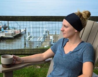 Black | FREE SHIPPING | Non-Slip | Yoga Headband | Workout Headband | Fitness Headband | Running Headband | Wide Headband |