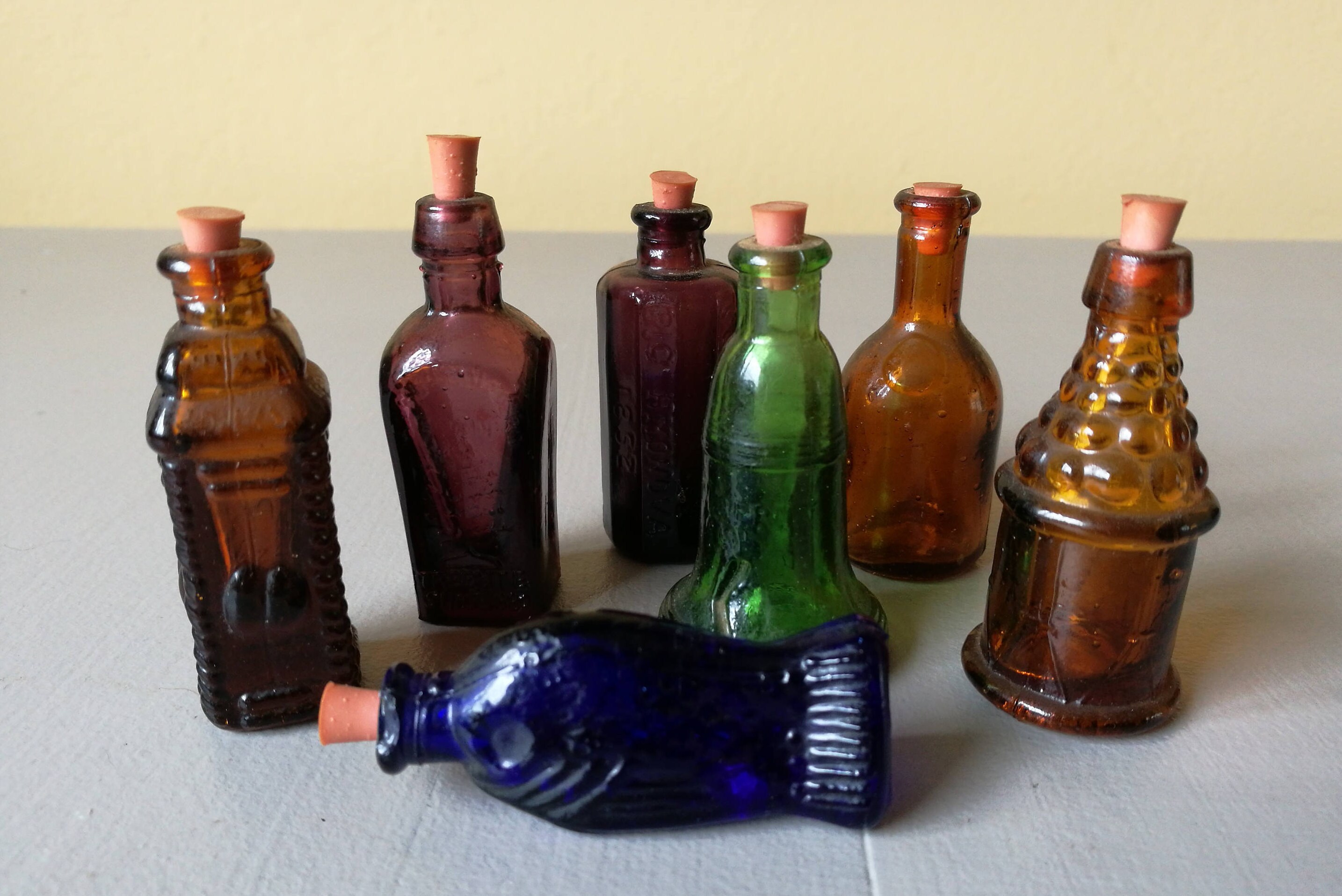 Assorted Vintage Bitters Bottles x 7. Vintage Miniature