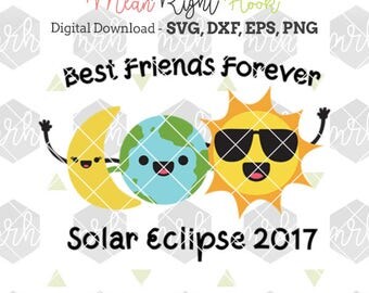 Best Friends Eclipse Svg, Eclipse Shirt svg, Solar Eclipse svg, Moon Svg, Sun Svg INSTANT DOWNLOAD for cutting machines - svg, png, dxf, eps