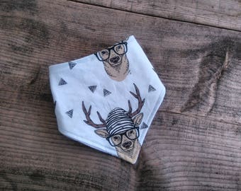 Beau le Cerf , Bavoir bandana bavette bebe / Beau the Buck , Baby Bandana bib Hipster
