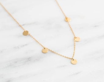 Coin Necklace / Gold Bohemian Necklace / Boho Necklace / Dainty Coin Necklace / Dainty Layering Necklace