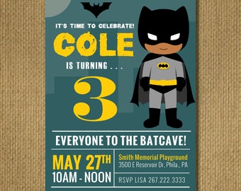 DIY Printable Batman Birthday Invitation