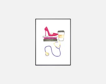 Nurse Print - Nurse Gift - Nursing Student Print - Medical Student Gift - Nurse Stethoscope - Nursing Gift - Student Nurses - RN gift