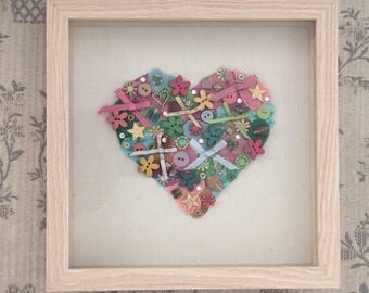 Heart Collage Shadow Box
