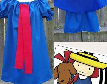 Madeline Dress, Madeline Costume, Madeline Dress up, Madeline Cape and Hat, Madeline Storybook