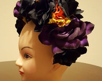 dia de los muertos, day of the dead headpiece, flower headband, zombie costume, samba, mexican headpiece, flower crown