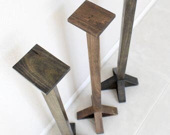 Rustic Speaker Stands, Solid Poplar Wood - Farmhouse furniture / rustic furniture / Made to order. Unique