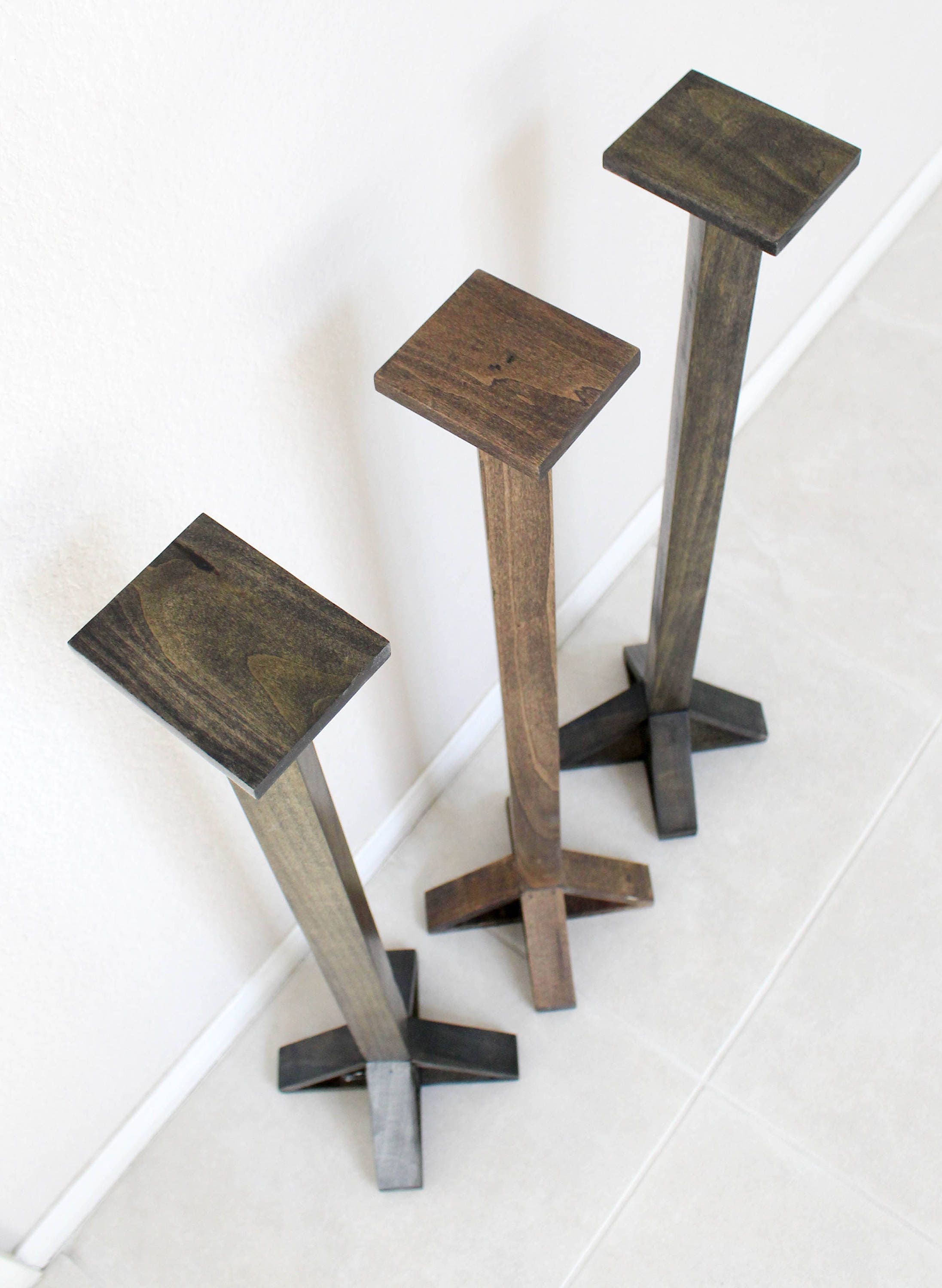 Rustic Speaker Stands Solid Poplar Wood Farmhouse furniture