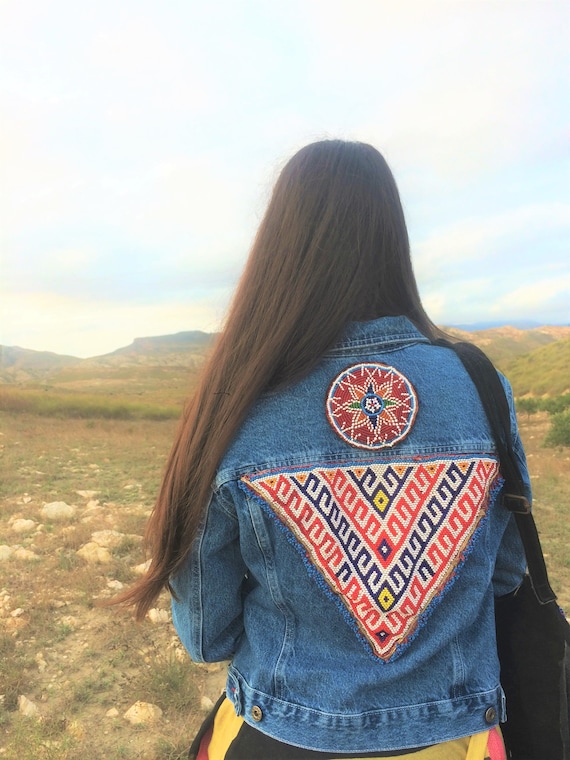 denim ethnic jacket