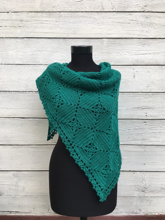 Crochet Shawl Pattern PDF Granny Square Triangle Scarf diagram crochet wrap 