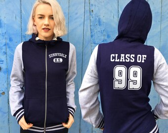 Sunnydale High Class of 99, Buffy the Vampire Slayer | Blue/Grey Retro Style Varsity Hoodie