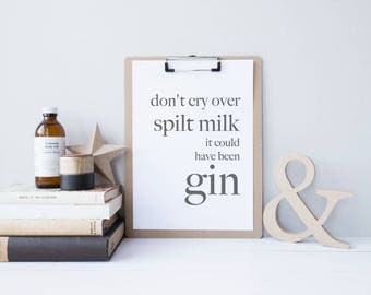 Gin Print, Gin Poster, Home Bar Decor, Minimalist Home Decor, Kitchen Wall Art, Alcohol Gifts, Bar Art, Gift for Bestfriend, Bar Decor