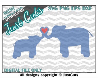 Elephant SVG set - svg files - layered svg file - elephant svgs - animal svg files - cute svg files - svgs - love svg - family - child
