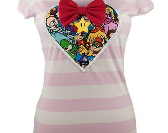 Super Mario pink Sweet-heart Top
