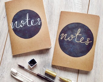 Original watercolor notebook notes A6 stationary paper school lettering