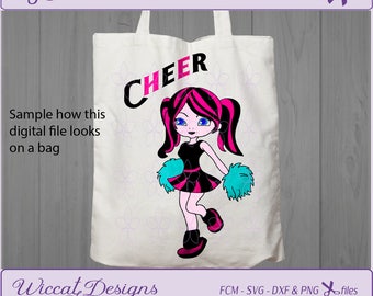 Cheerleader svg, cheer svg, svg files for girls, svg shirt design, Digital cut file, pom poms svg, summer svg, dxf girls, scanncut file,